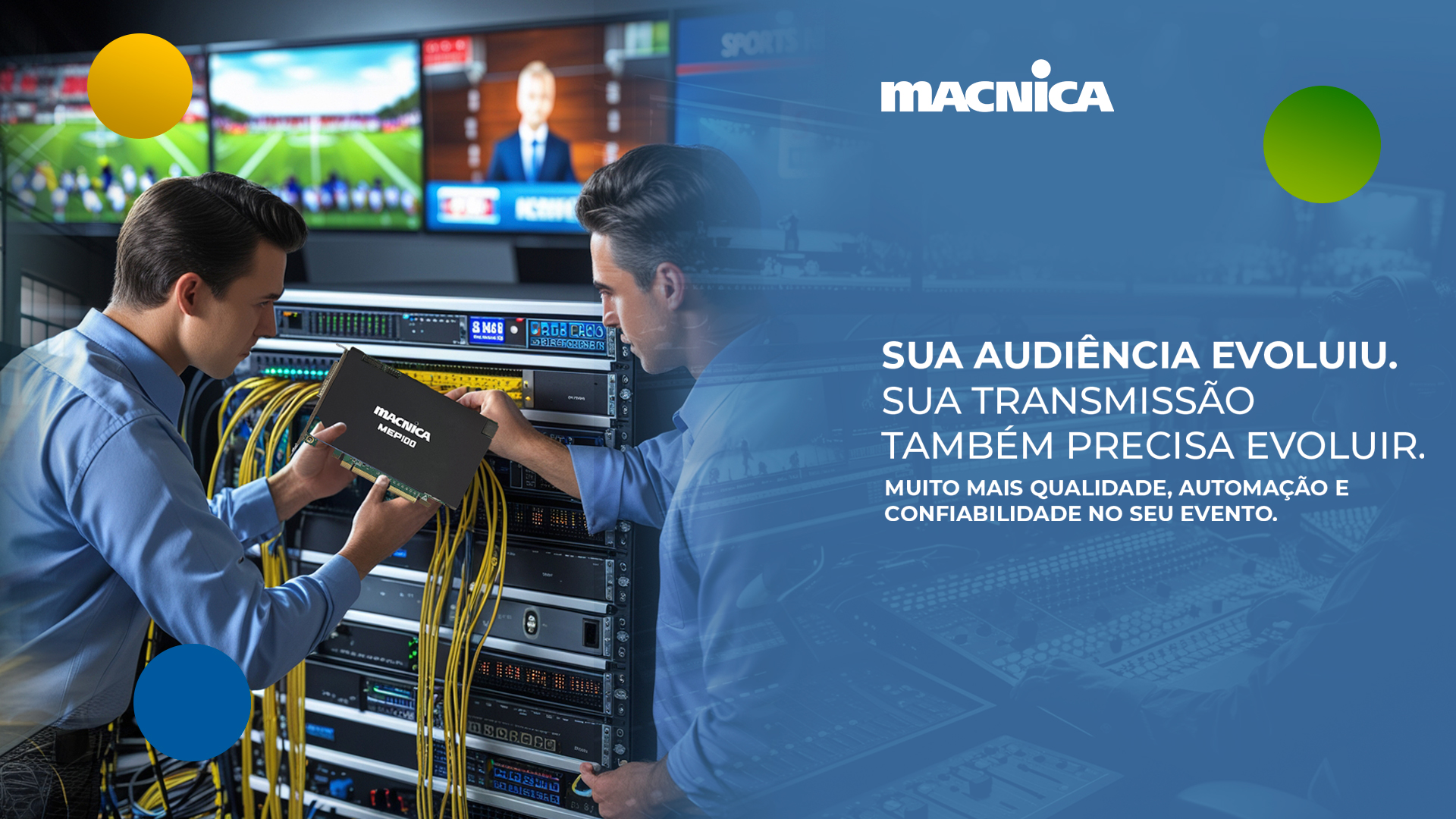 MEP100 para broadcasters e operadoras de TV: migre do SDI para IP com mais qualidade, menos custo e maior confiabilidade: uma solução validada por grandes grupos dos EUA.
